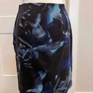 Ann Taylor Black and Blue/ teal Pencil Skirt